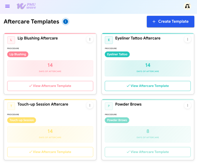 PMU Aftercare Templates